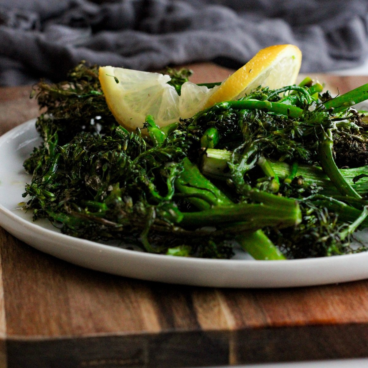 Roasted Broccoli with lemon and garlic.