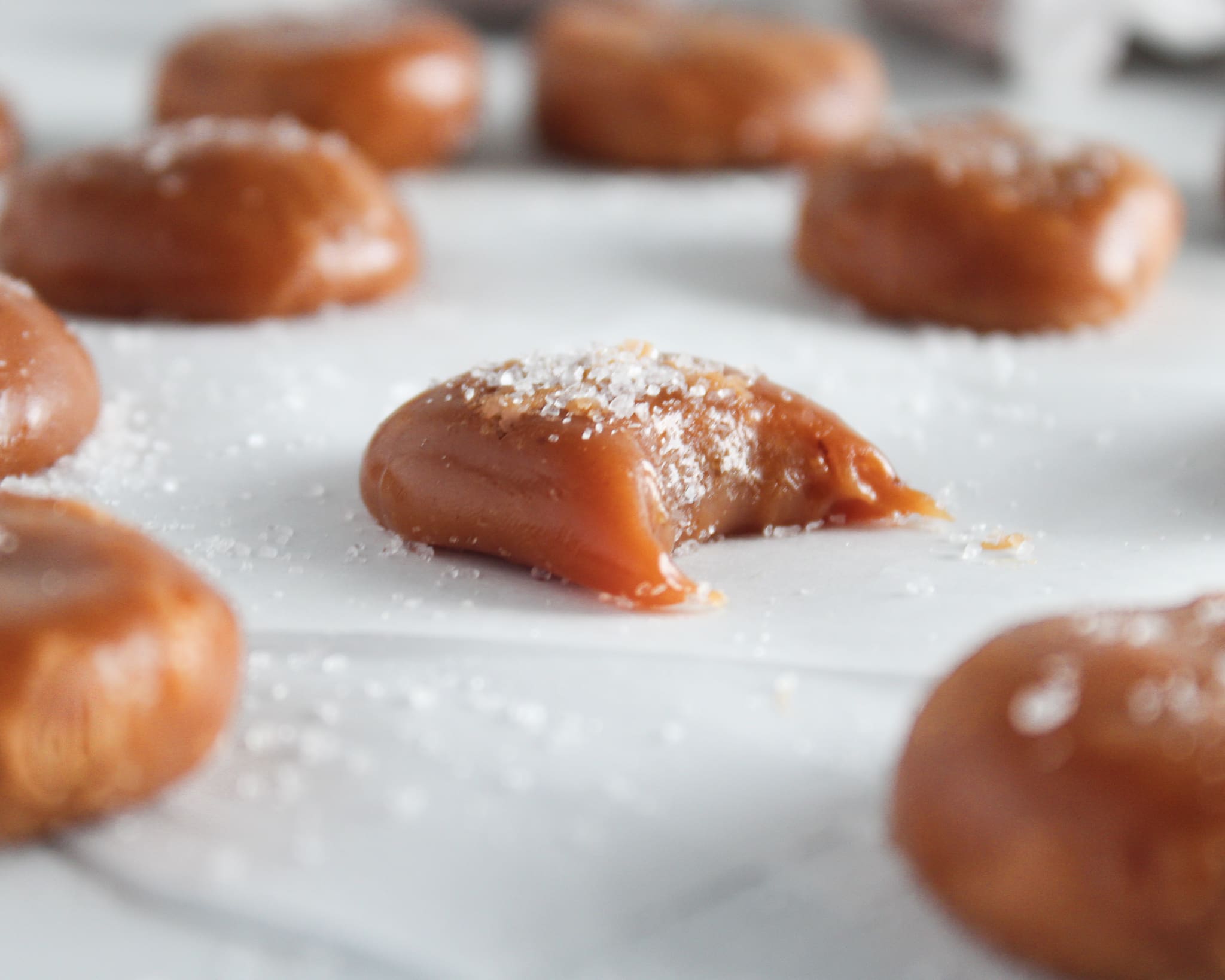 Easy homemade five ingredient caramel candy.
