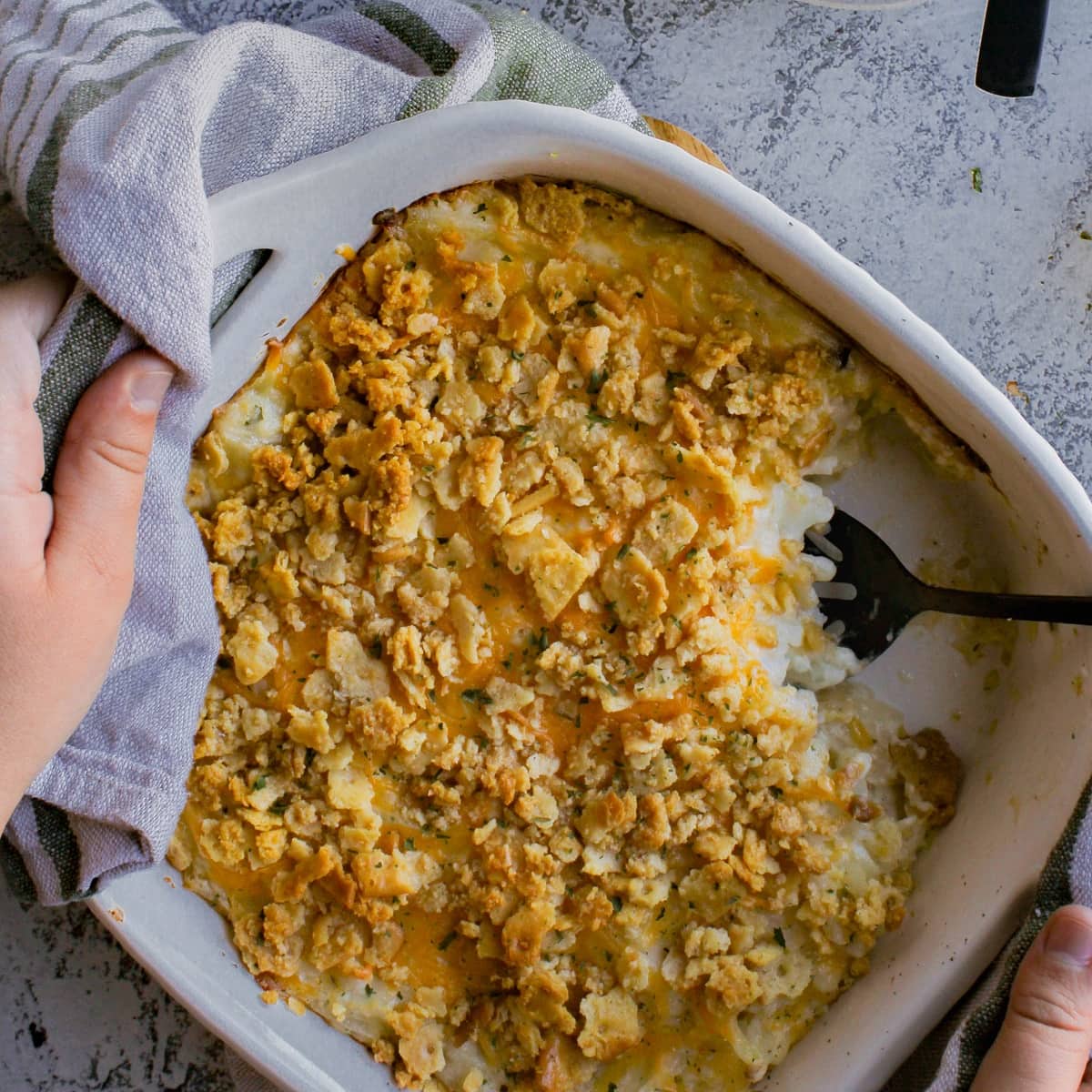 Healthier Cheesy Hashbrown Casserole (gluten free) - Confessions of a Fit  Foodie